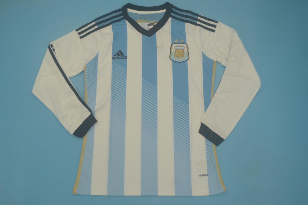 MAILLOT ARGENTINE DOMICILE 2014 VERSION MANCHES LONGUES