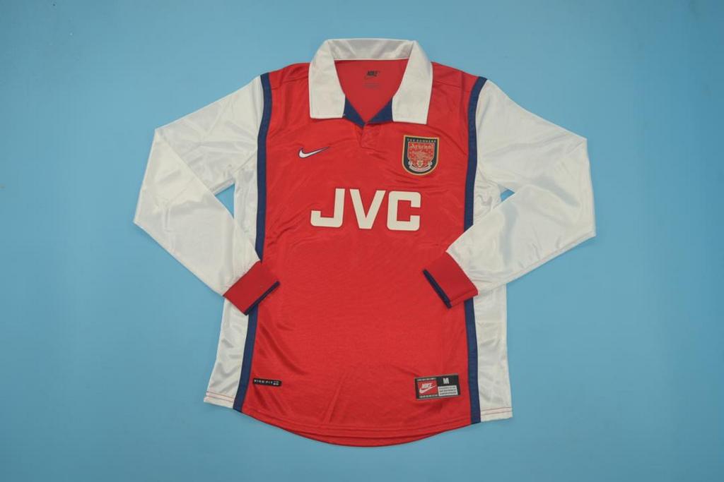 MAILLOT RETRO ARSENAL DOMICILE 1998 VERSION MANCHES LONGUES
