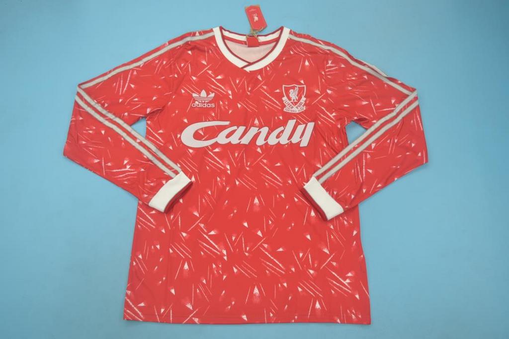 MAILLOT RETRO LIVERPOOL DOMICILE 1989/1990 VERSION MANCHES LONGUES