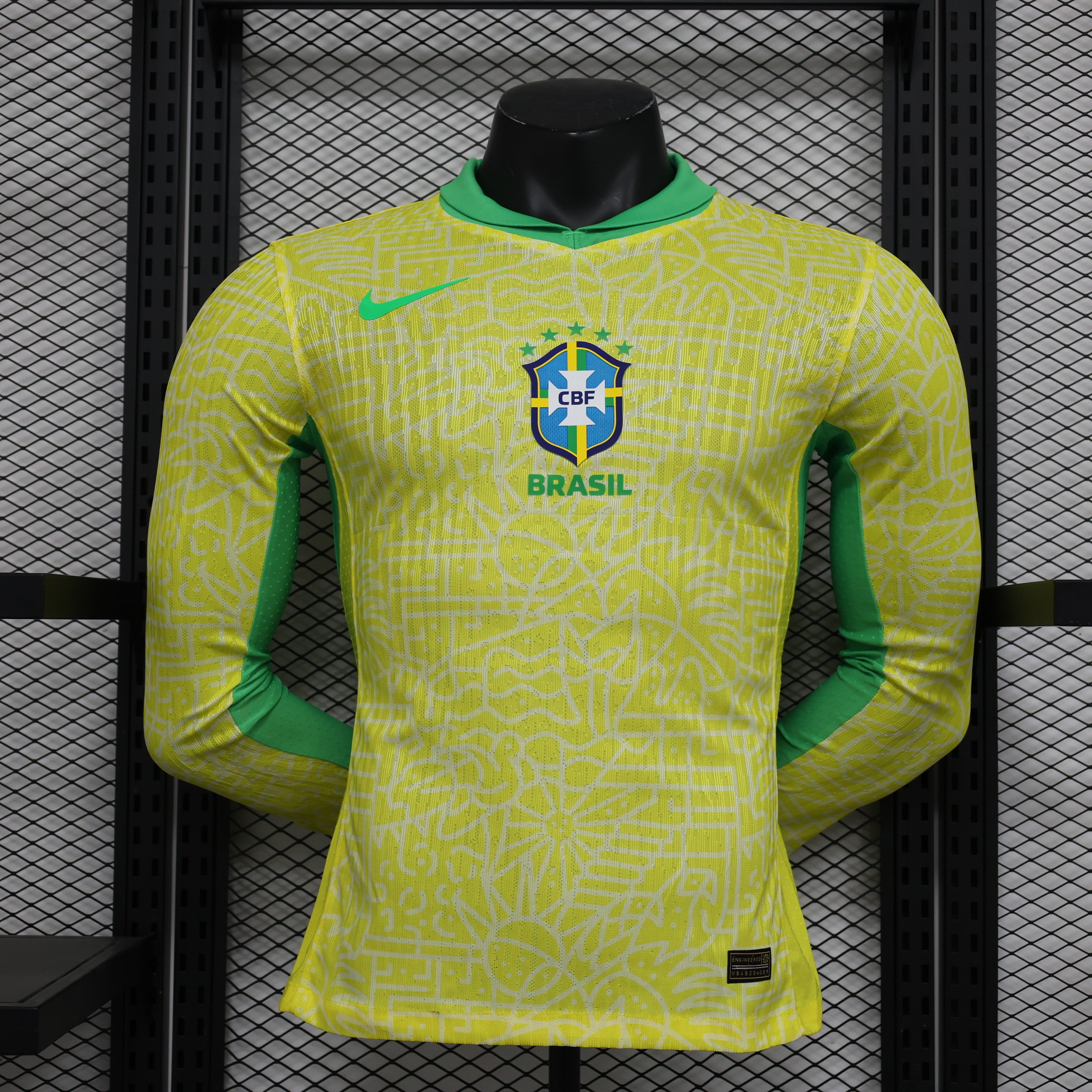 MAILLOT BRÉSIL DOMICILE 2024 VERSION MANCHES LONGUES