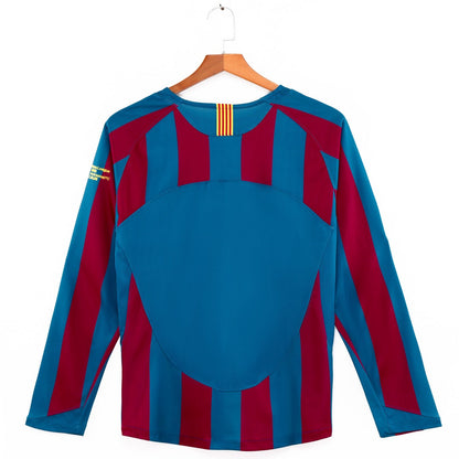 2005-2006 Maillot Barcelone Domicile Rétro Manches Longues