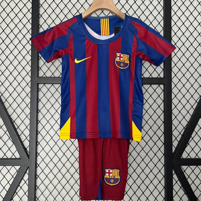 2005-2006 Ensemble Enfant Barcelone Domicile Rétro