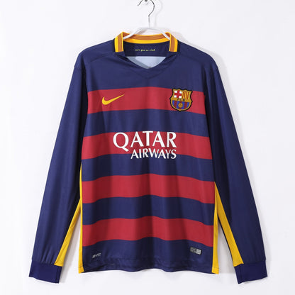 2015-2016 Maillot Barcelone Domicile Rétro Manches Longues