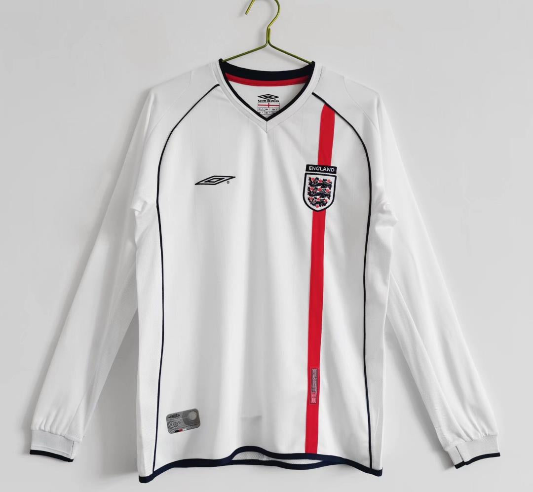 MAILLOT ANGLETERRE DOMICILE 2002 VERSION MANCHES LONGUES