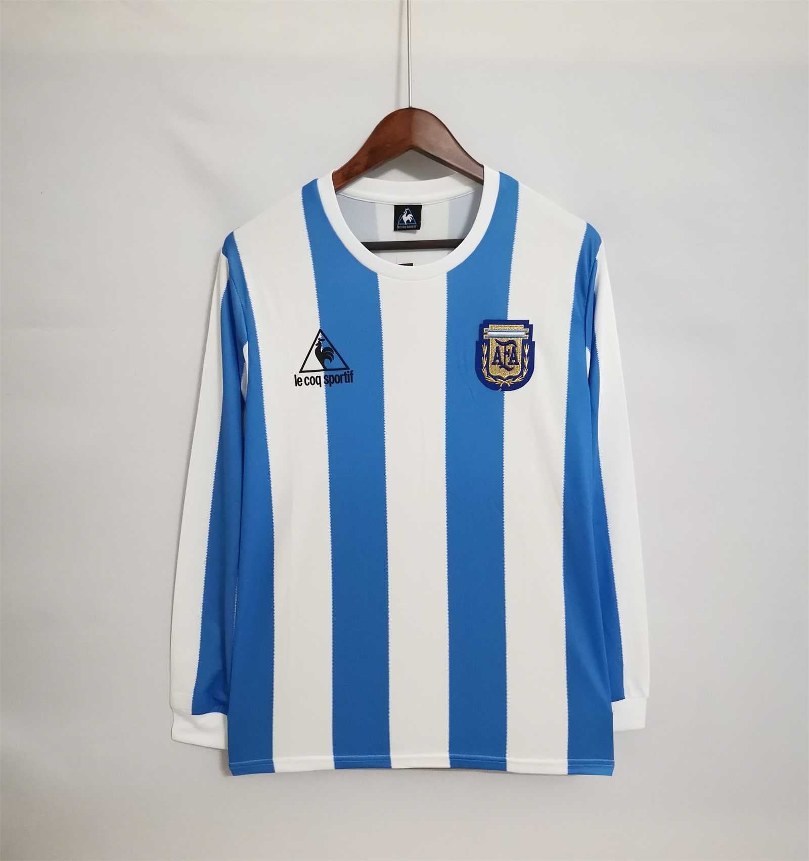 MAILLOT ARGENTINE DOMICILE 1986 VERSION MANCHES LONGUES