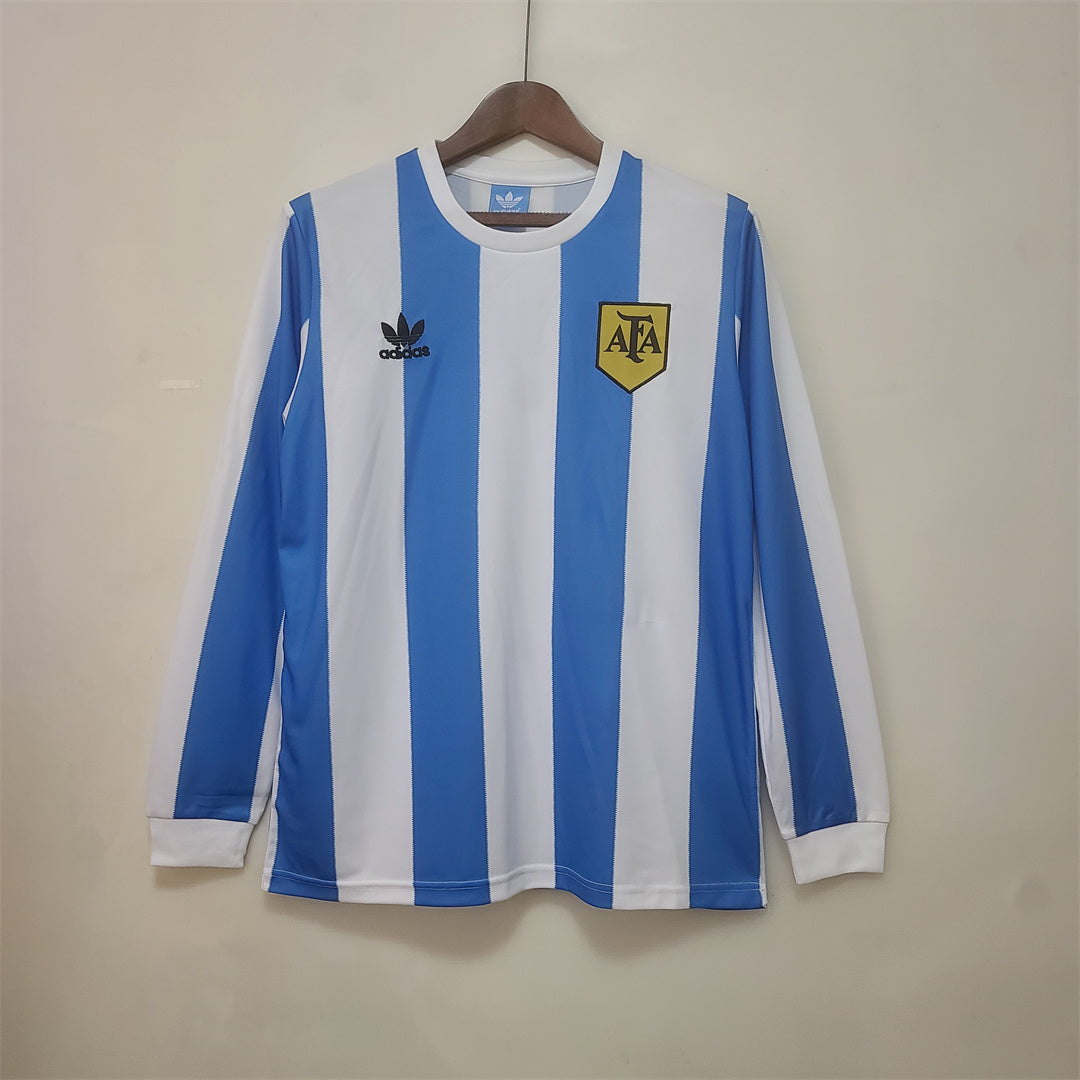 MAILLOT ARGENTINE DOMICILE 1978 VERSION MANCHES LONGUES