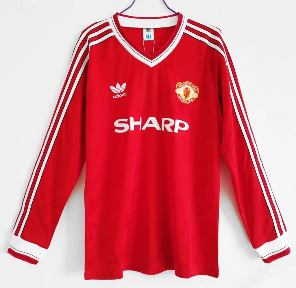 MAILLOT RÉTRO MANCHESTER UNITED DOMICILE 1986/1988 VERSION MANCHES LONGUES