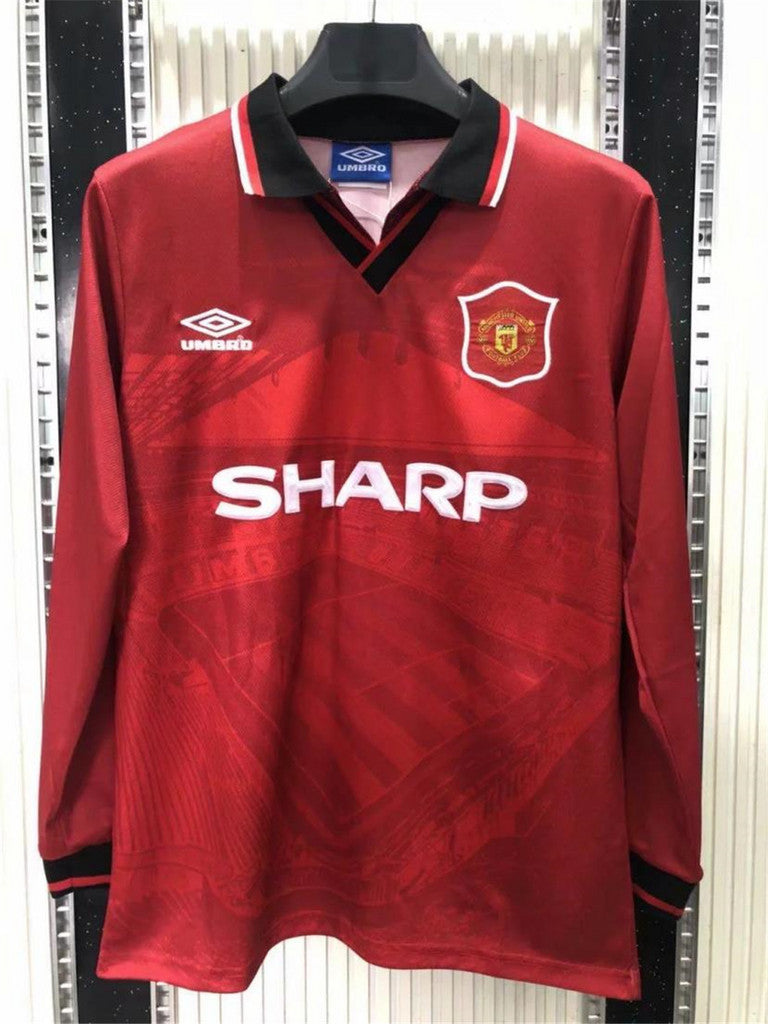 MAILLOT RETRO MANCHESTER UNITED DOMICILE 1994/1996 VERSION MANCHES LONGUES