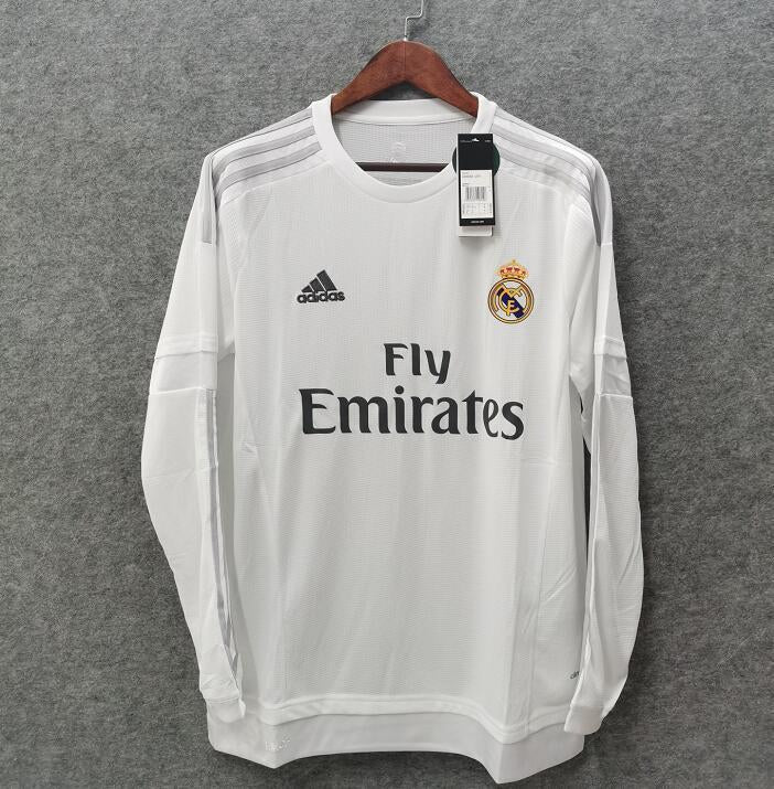 MAILLOT RETRO REAL MADRID DOMICILE 2015/2016 VERSION MANCHES LONGUES