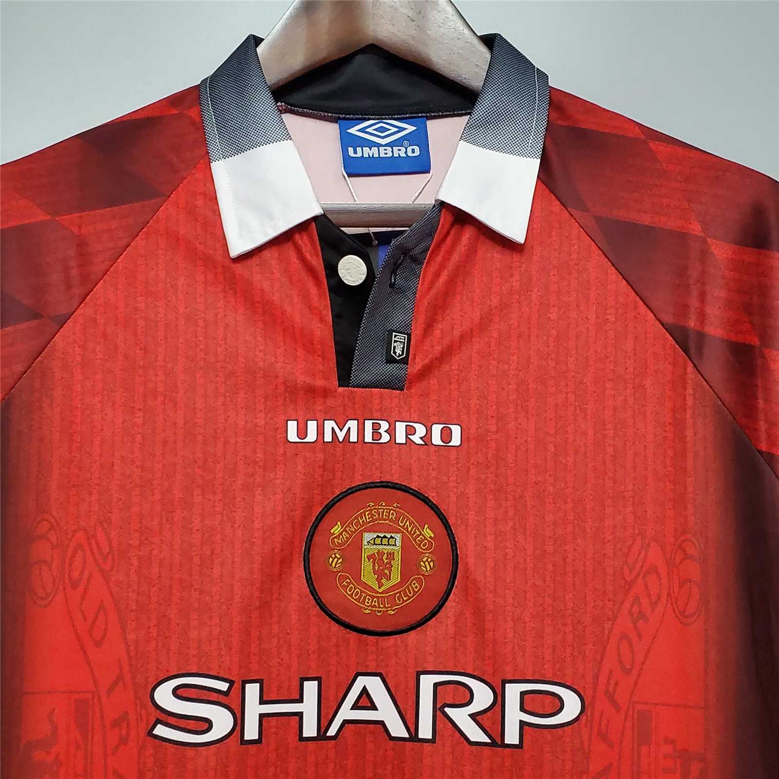 MAILLOT MANCHESTER UNITED DOMICILE 1996/1997 VERSION MANCHES LONGUES