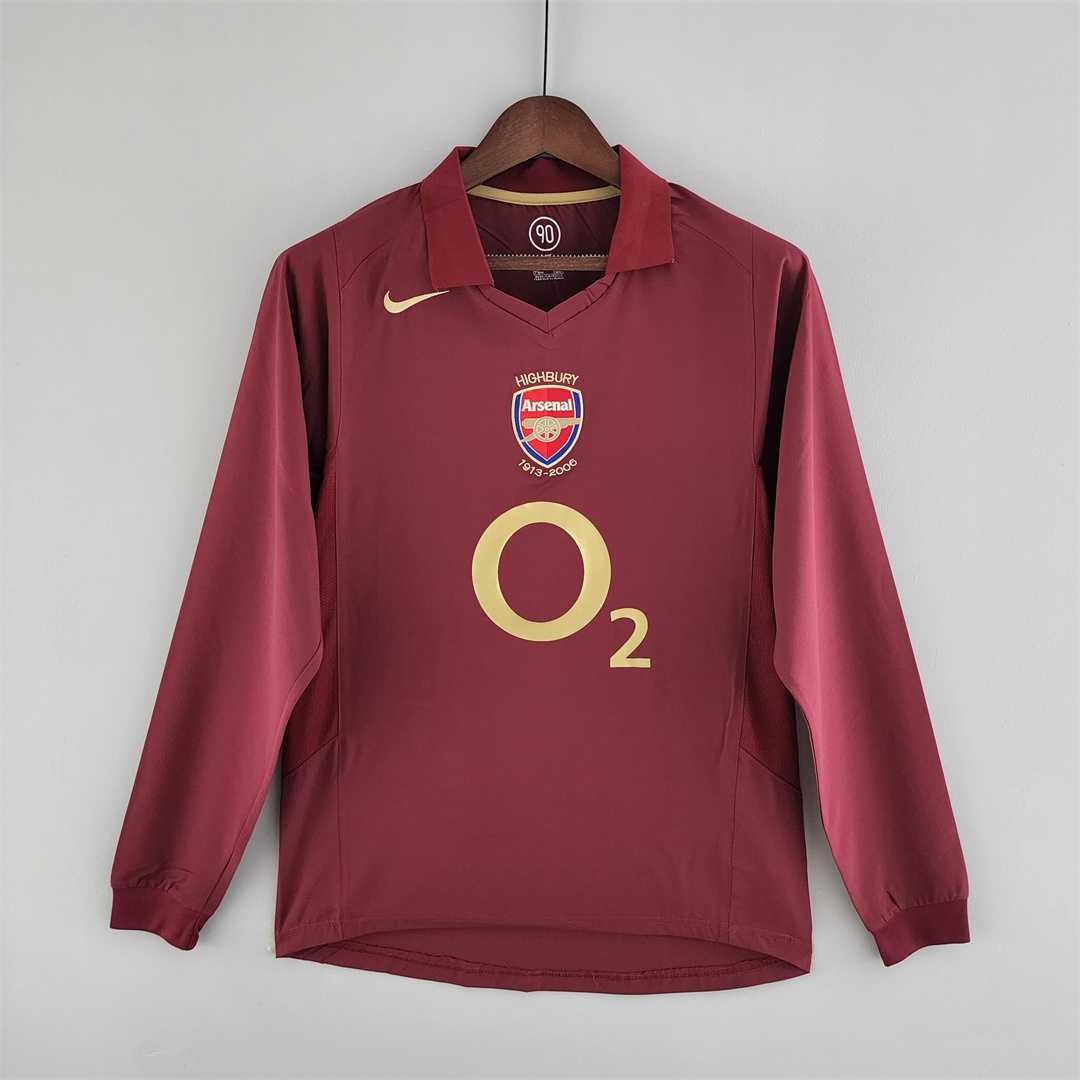 MAILLOT ARSENAL DOMICILE 2005/2006 VERSION MANCHES LONGUES