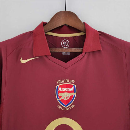 MAILLOT ARSENAL DOMICILE 2005/2006 VERSION MANCHES LONGUES