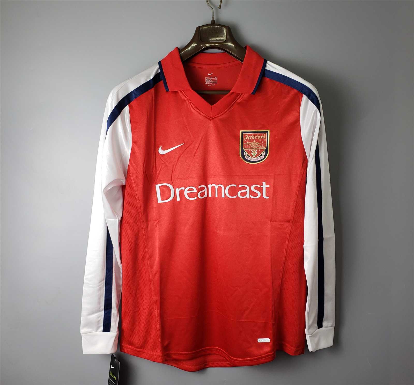 MAILLOT ARSENAL DOMICILE 2000/2001 VERSION MANCHES LONGUES