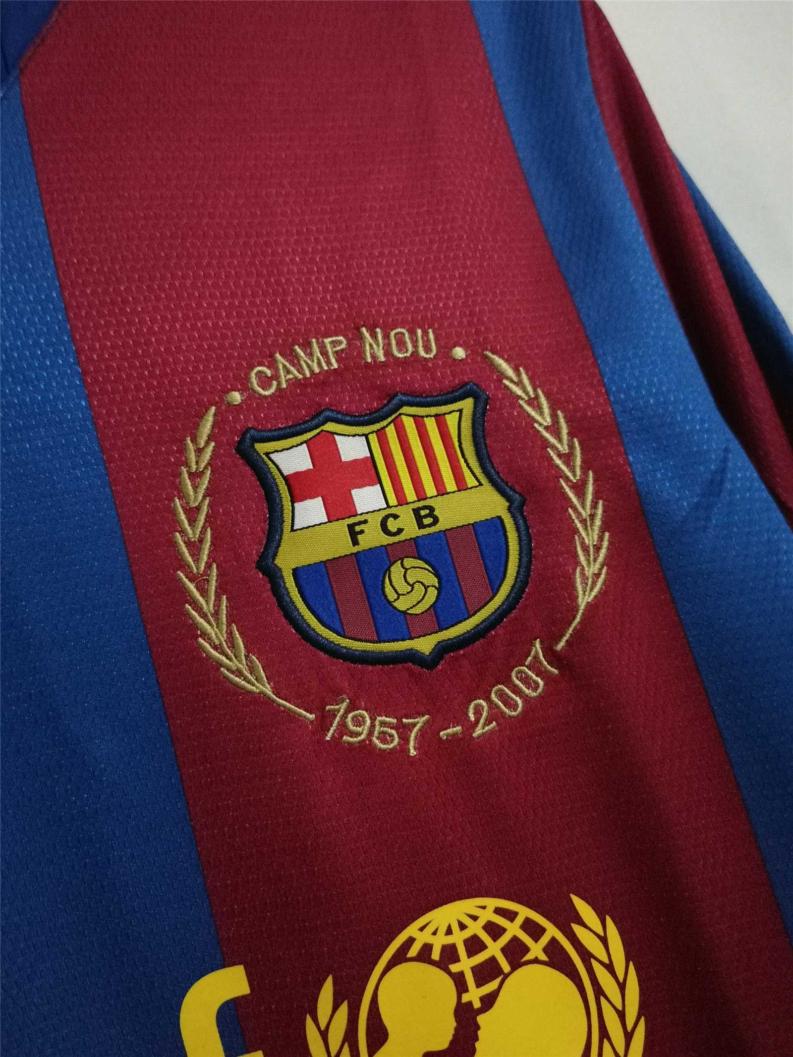 MAILLOT BARCELONE DOMICILE 2007/2008 VERSION MANCHES LONGUES