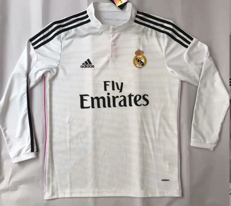 MAILLOT RETRO REAL MADRID DOMICILE 2014/2015 VERSION MANCHES LONGUES