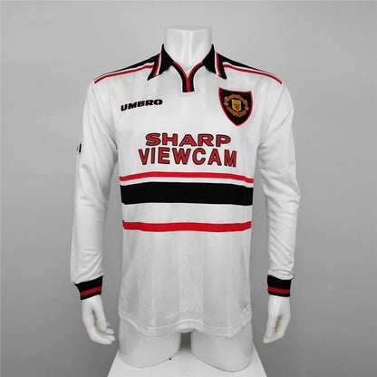 MAILLOT MANCHESTER UNITED EXTÉRIEUR 1998/1999 VERSION MANCHES LONGUES