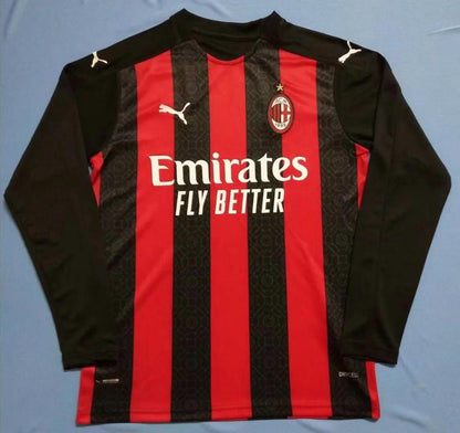 MAILLOT AC MILAN DOMICILE 2020/2021 VERSION MANCHES LONGUES