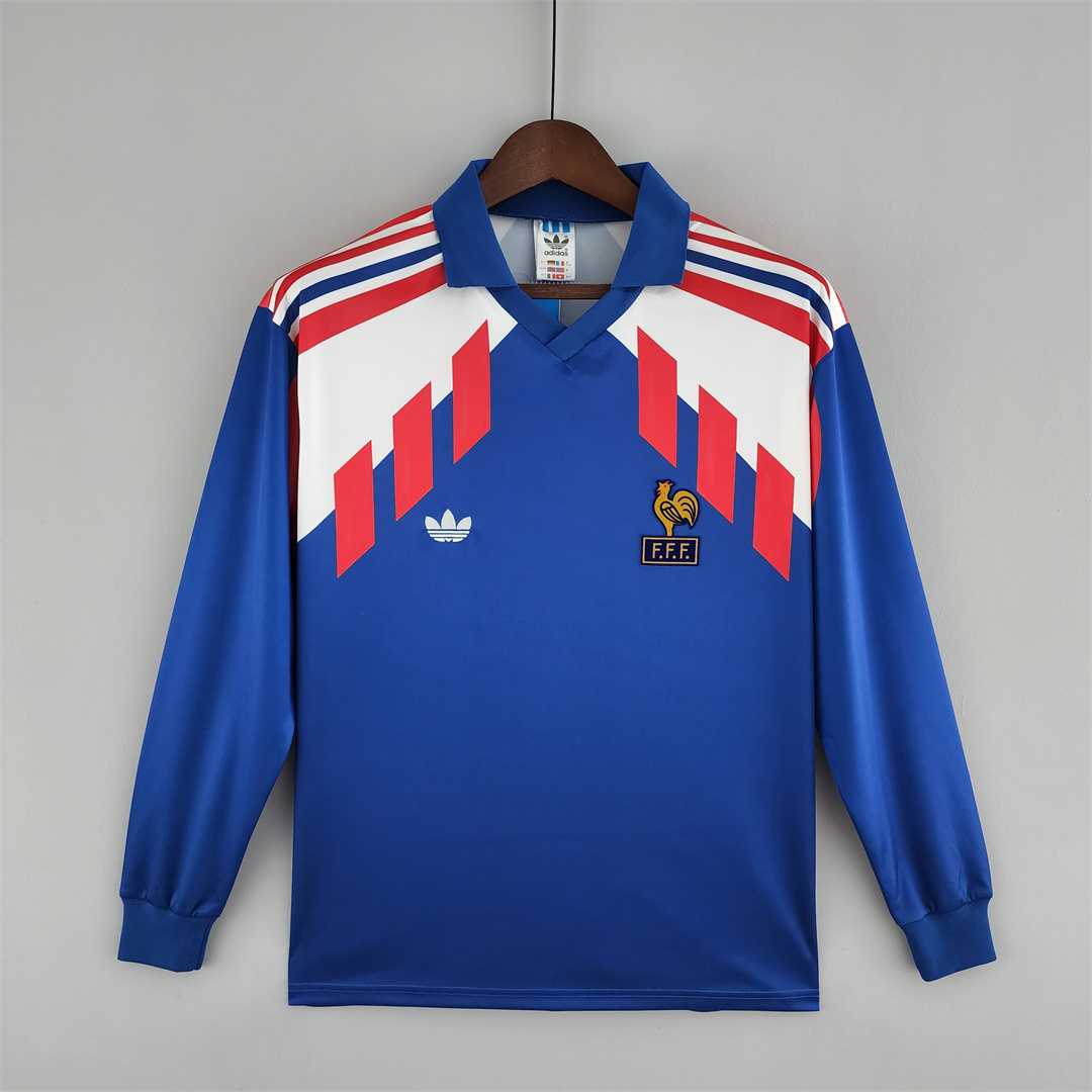 MAILLOT FRANCE DOMICILE 1988/1990 VERSION MANCHES LONGUES