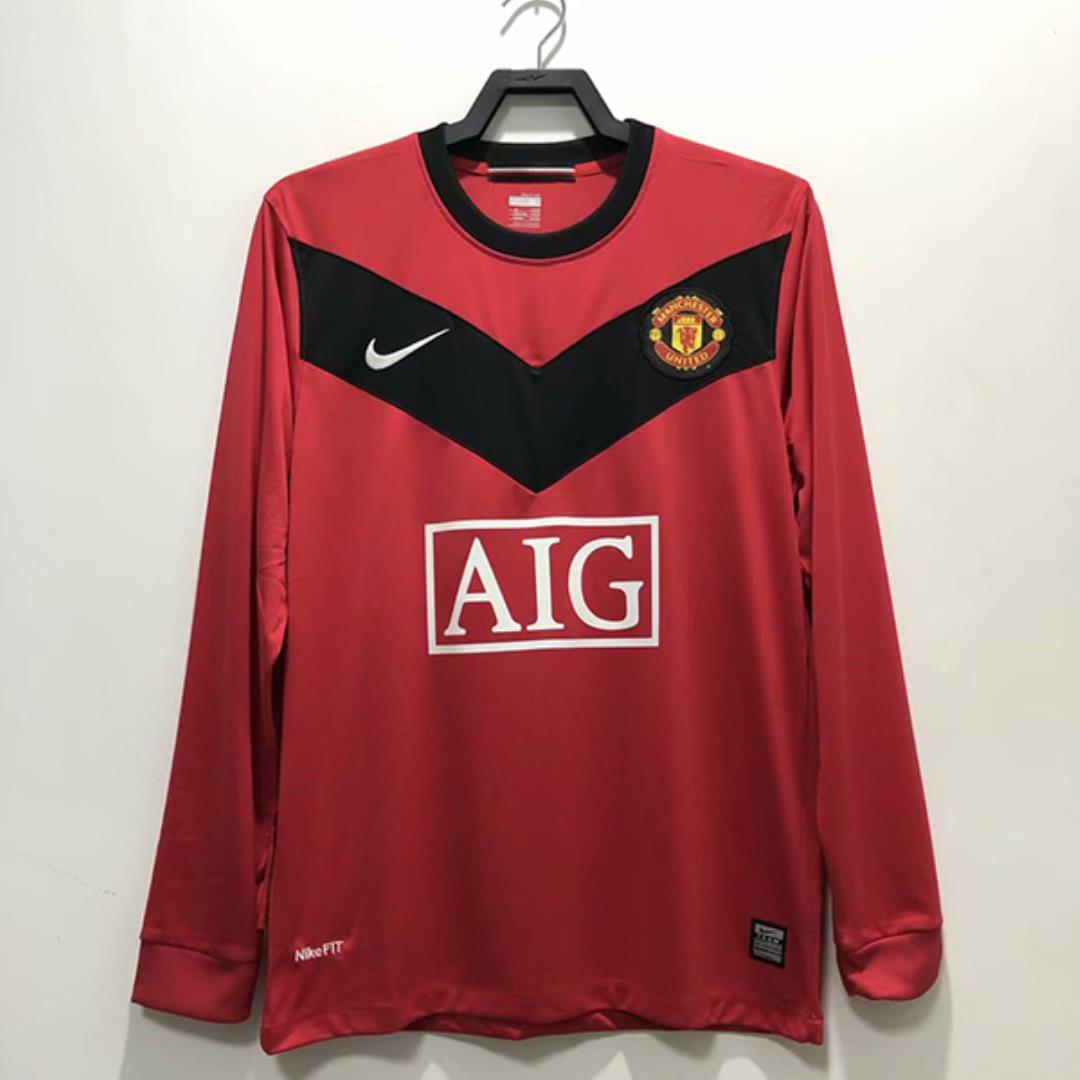 MAILLOT MANCHESTER UNITED DOMICILE 2009/2010 VERSION MANCHES LONGUES