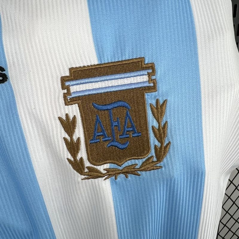 MAILLOT ARGENTINE DOMICILE 1998 VERSION MANCHES LONGUES