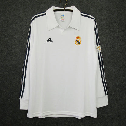 MAILLOT RETRO RÉAL MADRID DOMICILE 2002/2003 VERSION MANCHES LONGUES