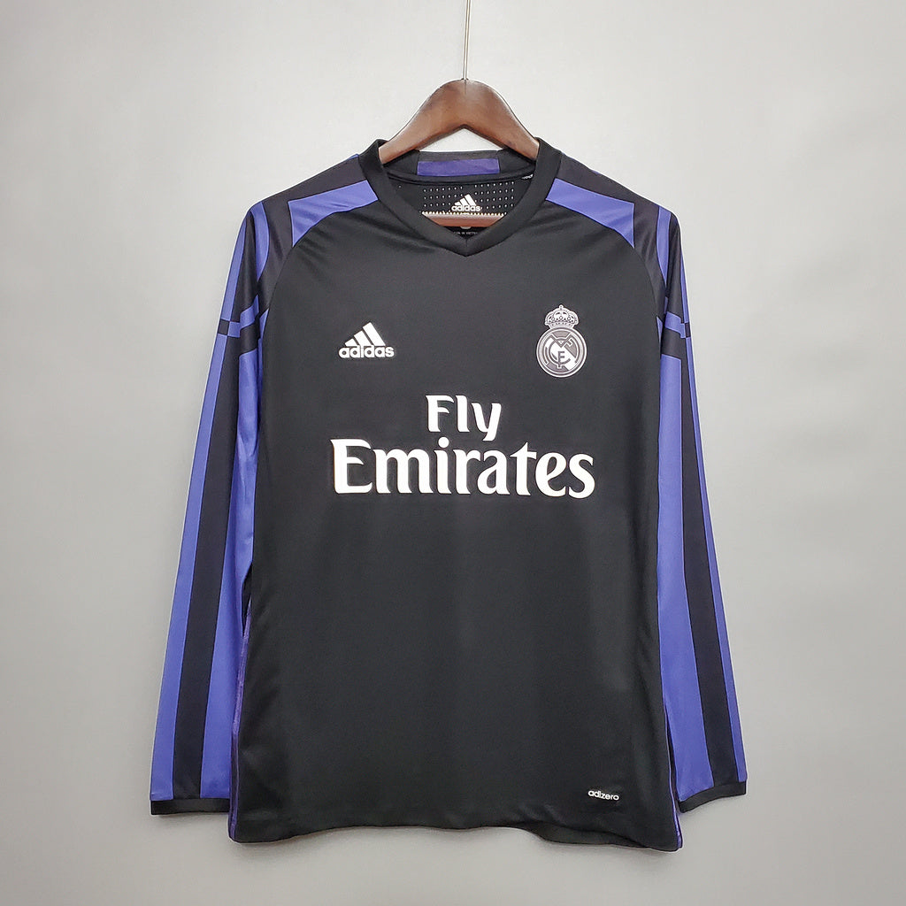 MAILLOT REAL MADRID EXTÉRIEUR 2015/2016 VERSION MANCHES LONGUES