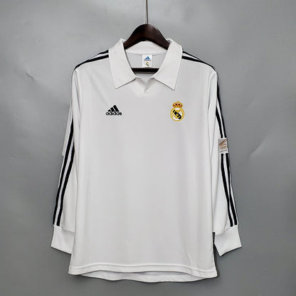 MAILLOT REAL MADRID DOMICILE 2001/2002 VERSION MANCHES LONGUES