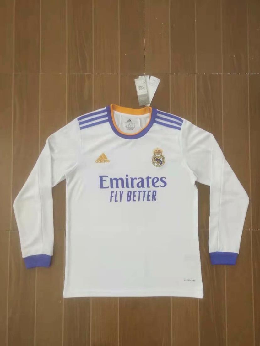 MAILLOT REAL MADRID DOMICILE 2021/2022 VERSION MANCHES LONGUES