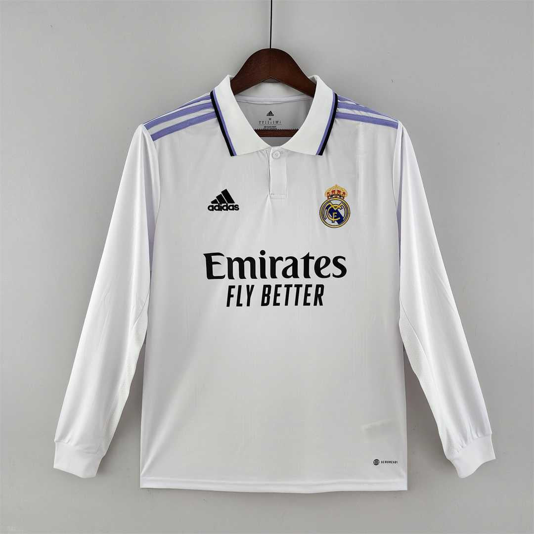 MAILLOT REAL MADRID DOMICILE 2022/2023 VERSION MANCHES LONGUES