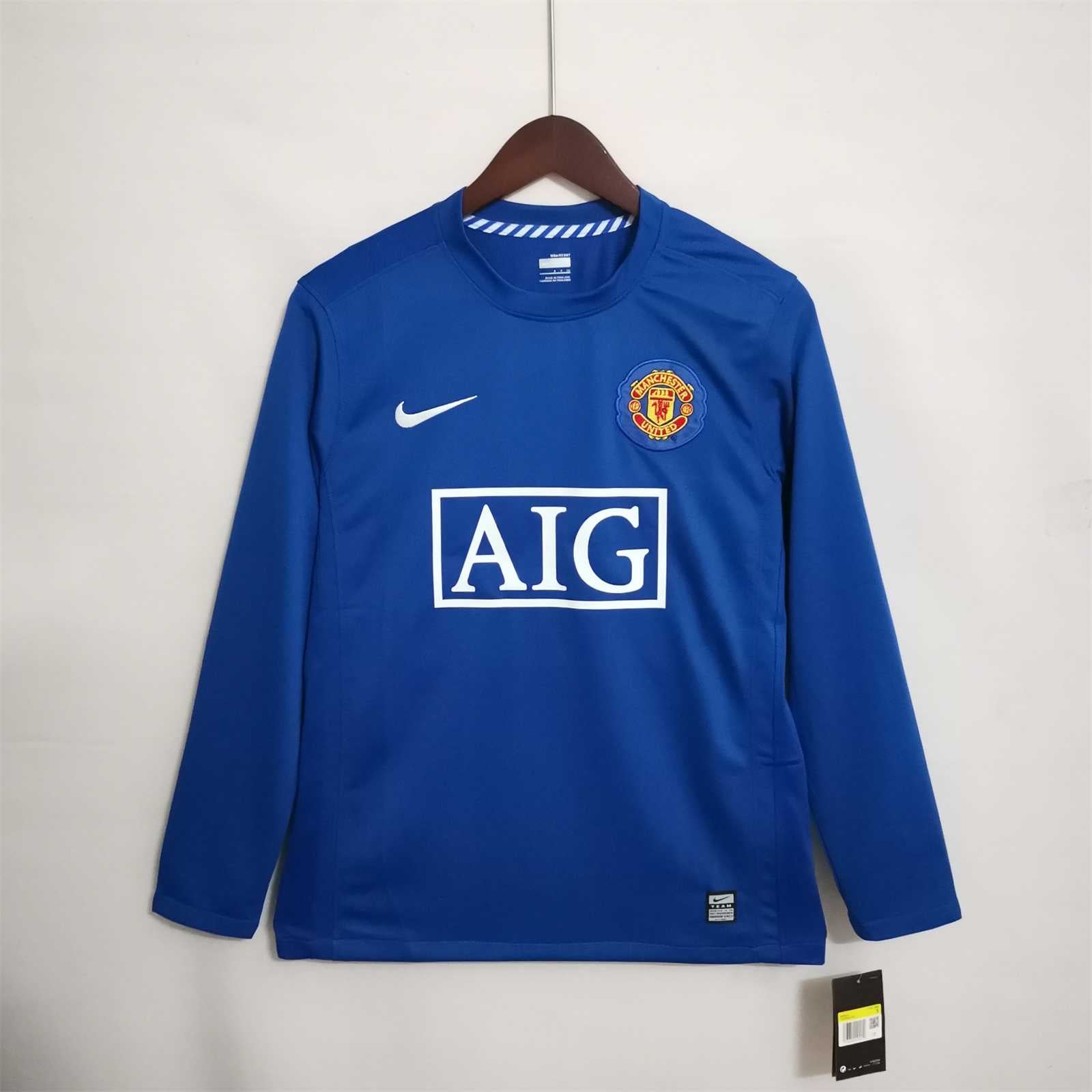 MAILLOT MANCHESTER UNITED EXTÉRIEUR 2008/2009 VERSION MANCHES LONGUES