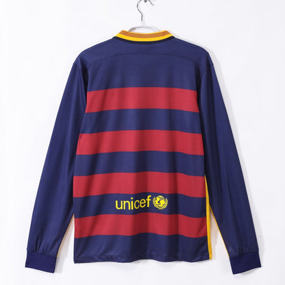 2015-2016 Maillot Barcelone Domicile Rétro Manches Longues