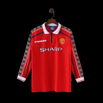 Manchester Utd Maillot Domicile Rétro Manches Longues 1998/1999